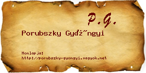 Porubszky Gyöngyi névjegykártya
