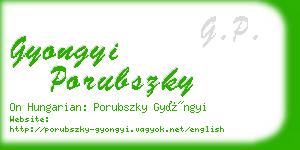 gyongyi porubszky business card